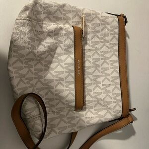 Michael Kors Cream and Tan Crossbody Bag